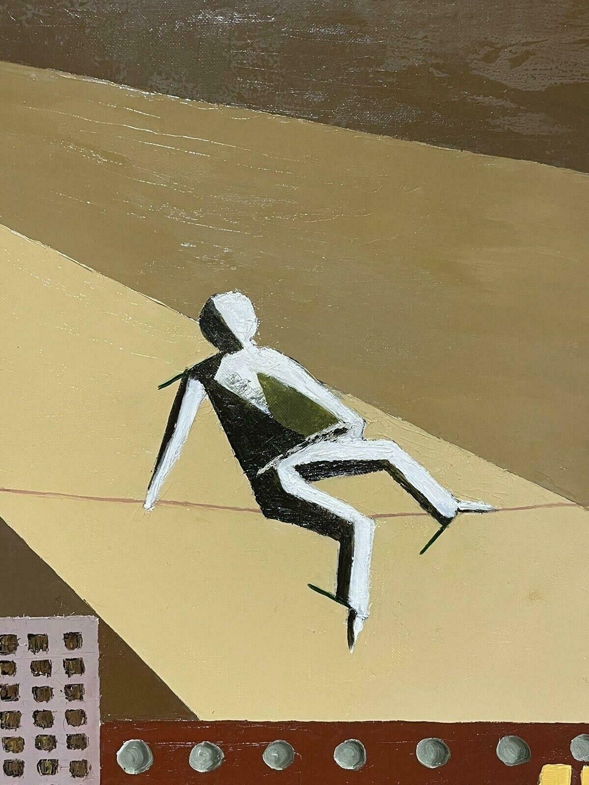 French Paintercontemporary French Cubist Abstract   Geometric Composition   Tightrope Walker photo Art