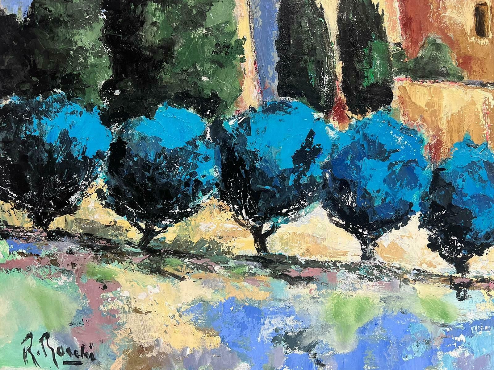 French Schoolhuge French Impressionist Signed Oil The Luberon Provence Hilltop Village2016 photo vintage