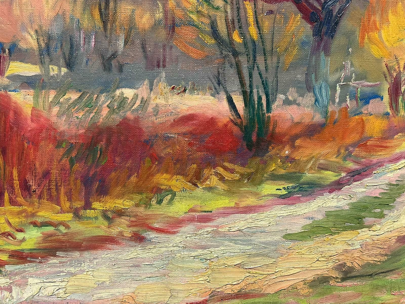 P. Bellenger (French Impressionist)20th Century French Impressionist Oil Painting Autumnal Landscape Large Canvas photo Art