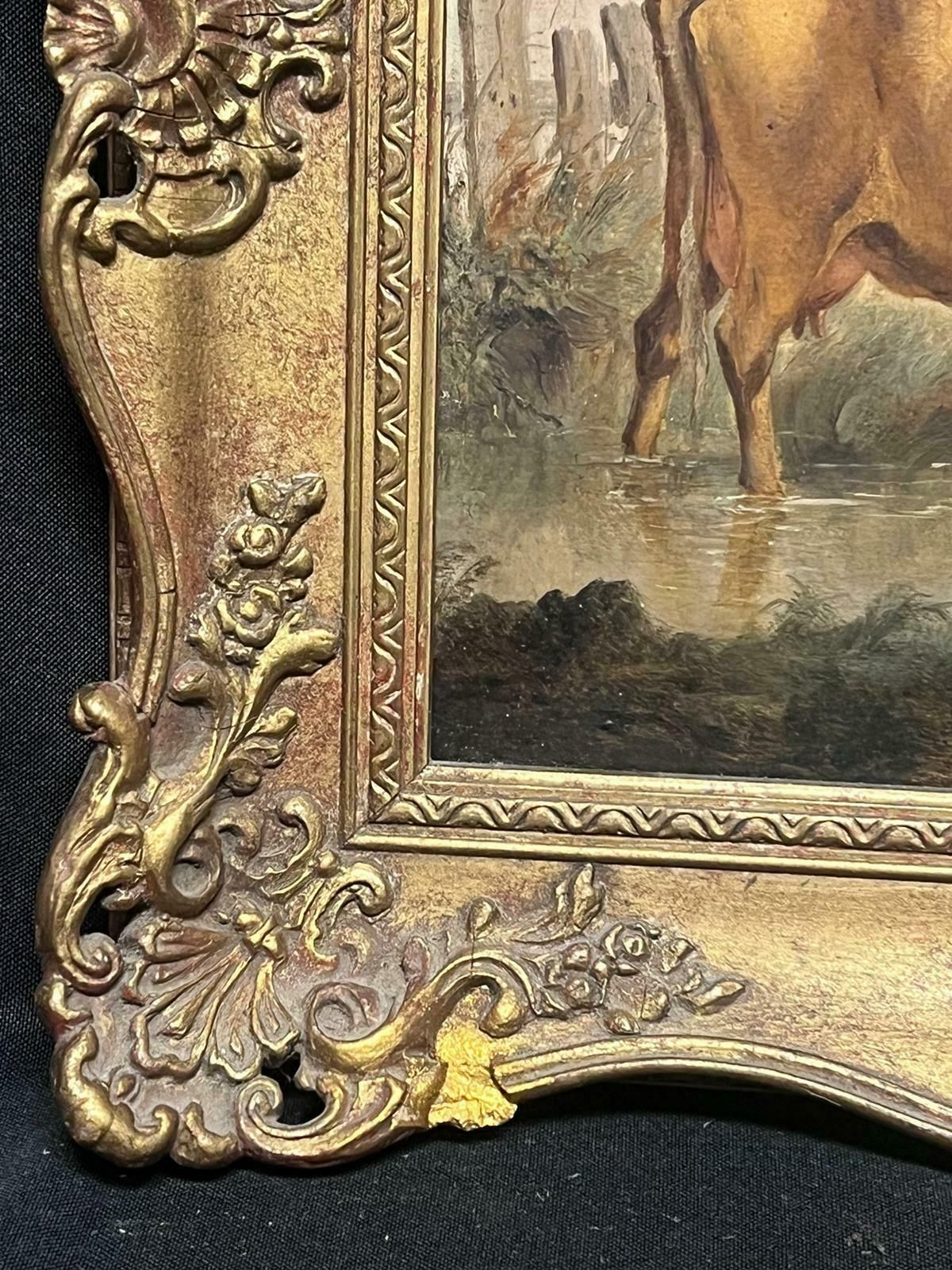 photo furniture English Victorian Artistcattle In Pastoral Landscape By Stream Victorian English Oil Painting Gilt Frame