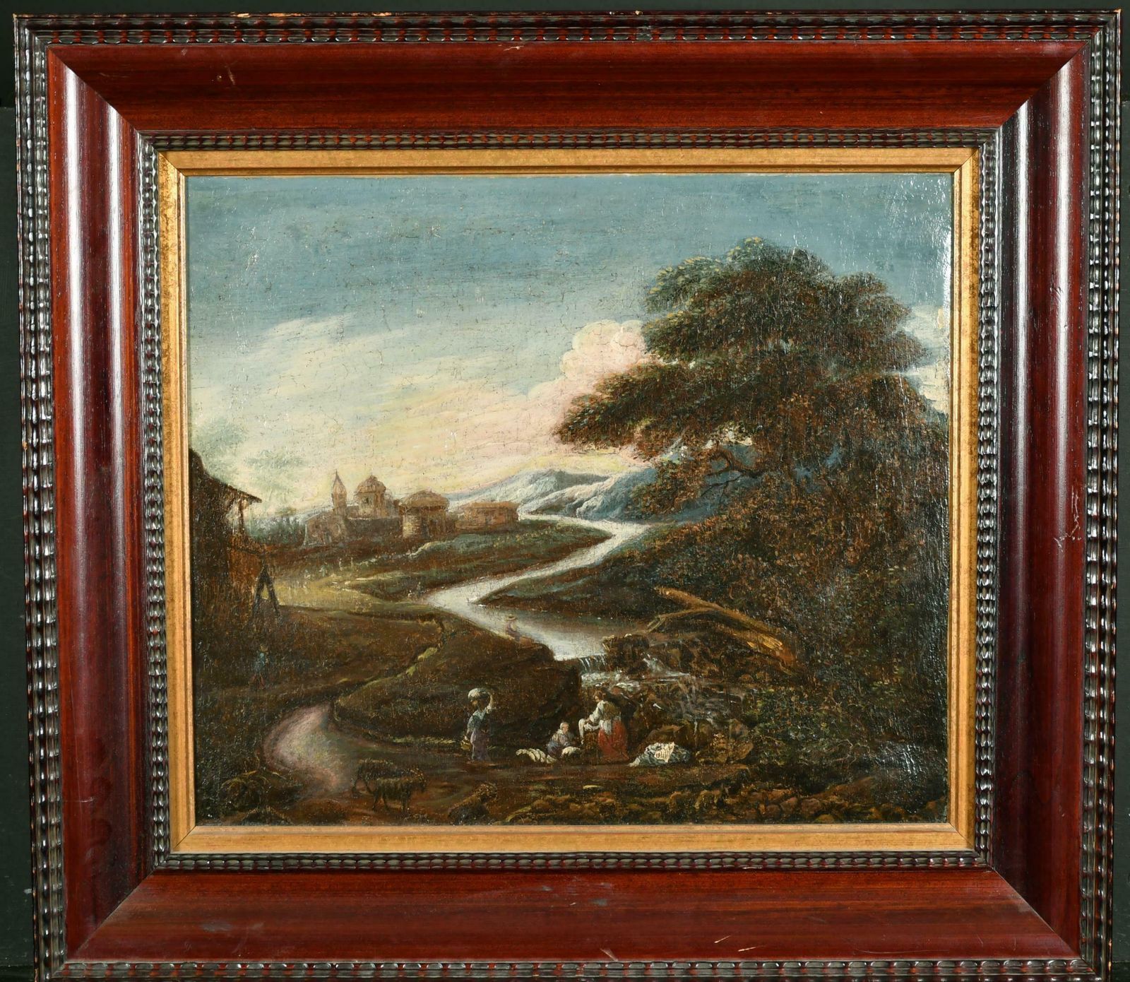 Dutch School17th Century Dutch School Travellers In Winding Landscape Oil On Canvas photo furniture