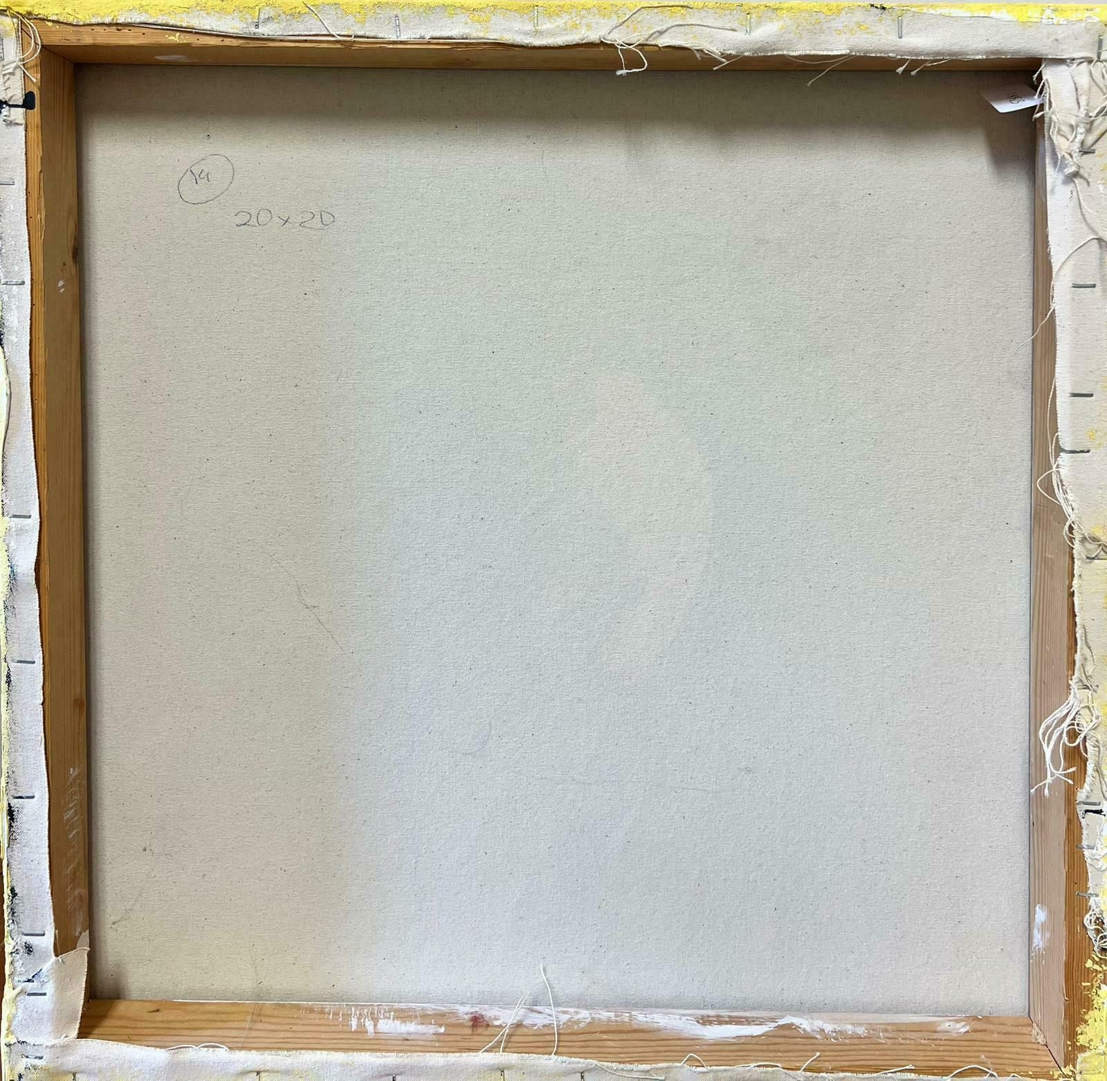 Contemporary British Yellow Sun British Symbolist Oil Painting On Canvas Bright Yellow Thick Paint photo Art