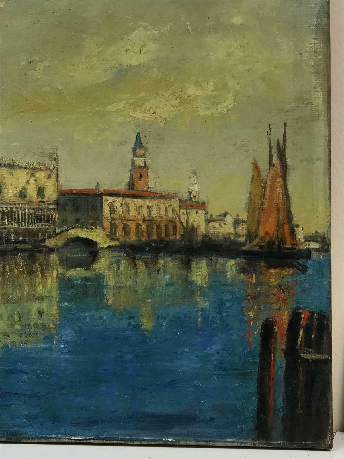 French School1900's French Impressionist Oil Doges Palace Piazza San Marco Venice Sunlight photo buy