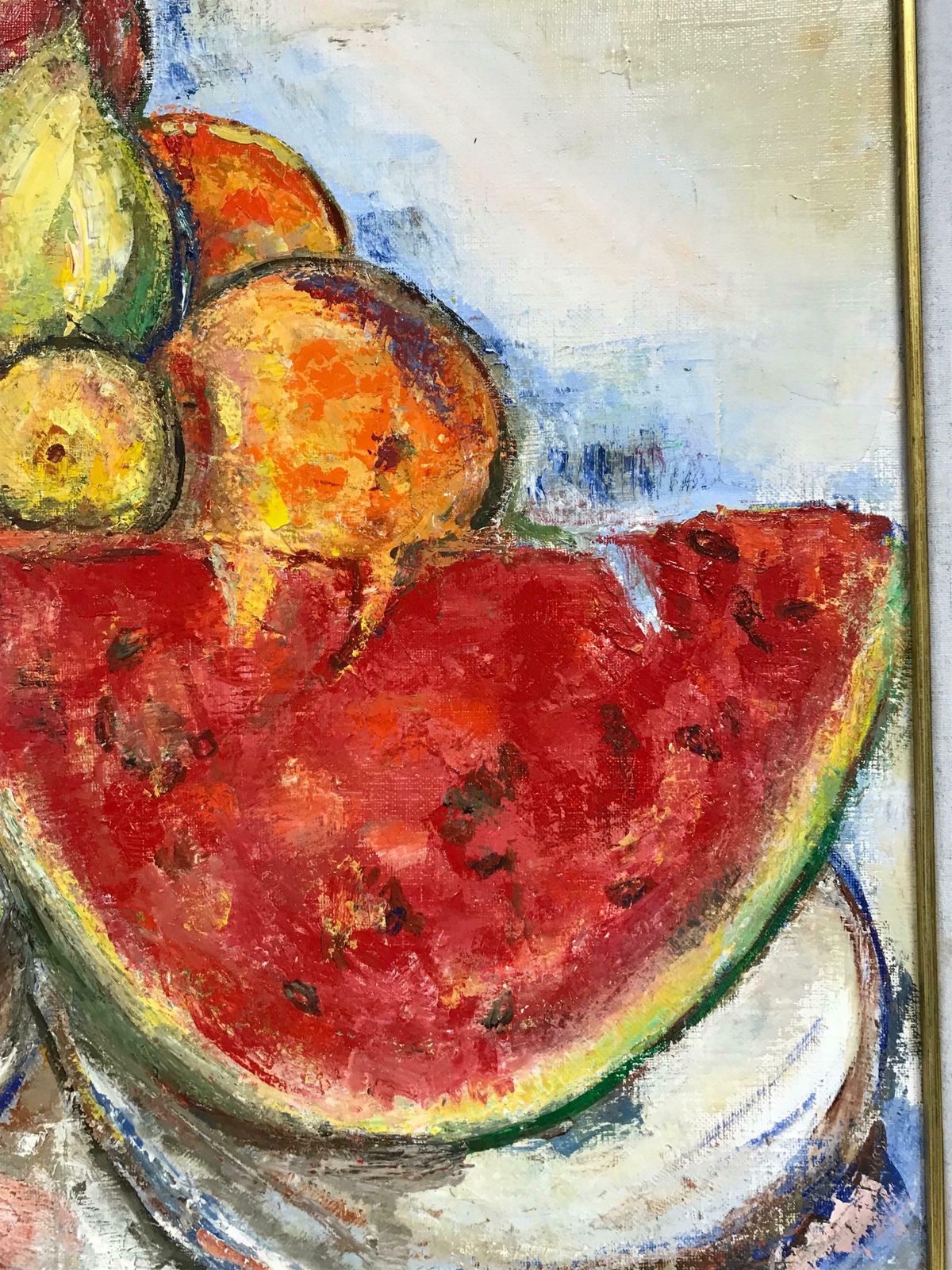 Maria Tort Xirausigned Original Oil Painting   Luscious Still Life Of Fruit With Watermelon photo buy