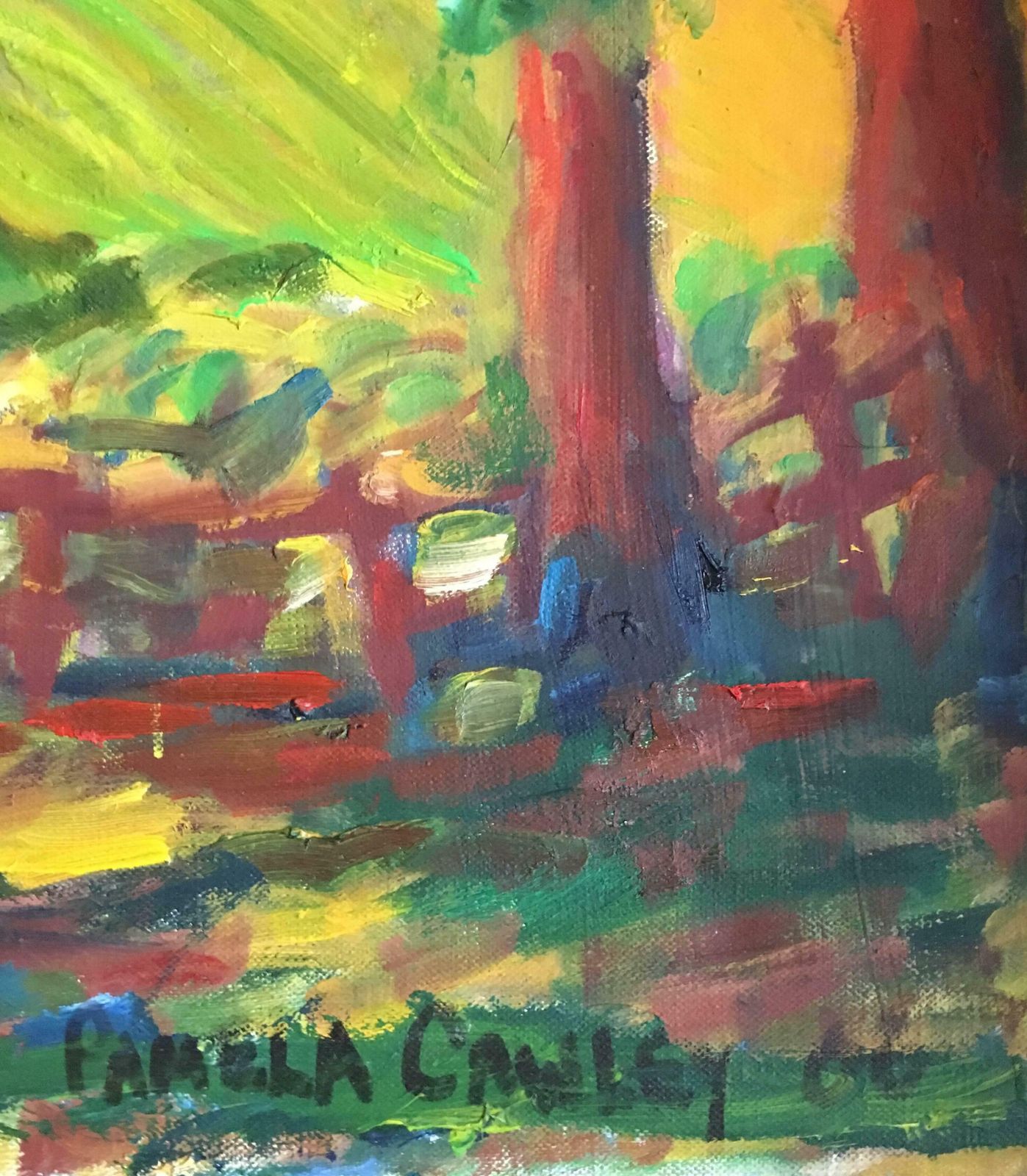 Pamela Cawleyautumnal Countryside Landscape, Impressionist, Signed Huge Oil Paintingc.2000 photo 403.0
