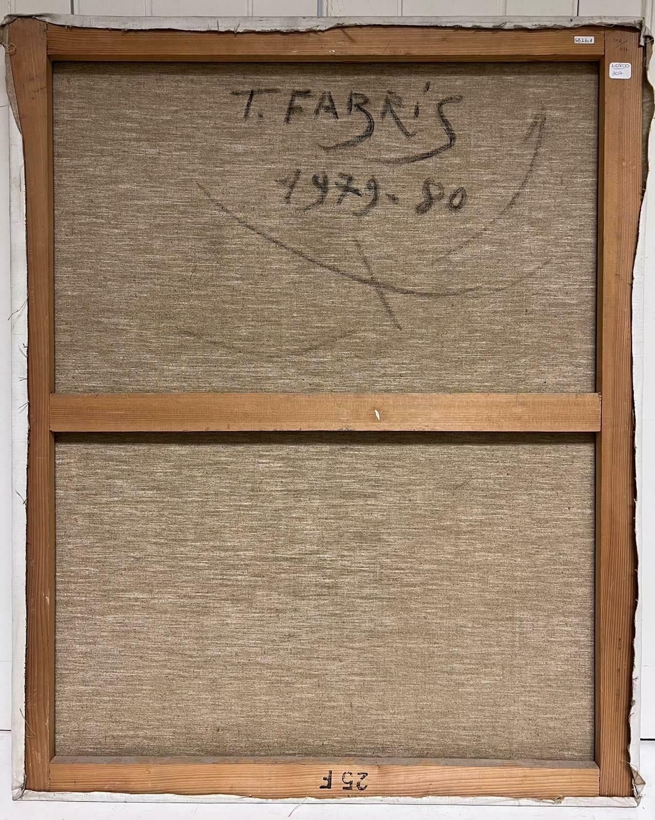 T. Fabris1970’s French Surrealist Signed Oil Painting Abstract Cubist Shapes Patterns1979 photo vinterior