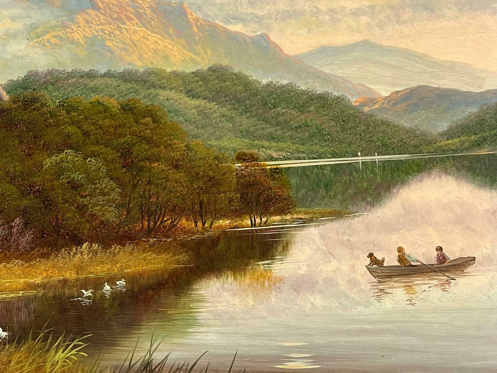 Andrew Grant Kurtisscottish Highlands Oil Painting Figures Fishing The Loch & Signed British Oil photo 1476.0