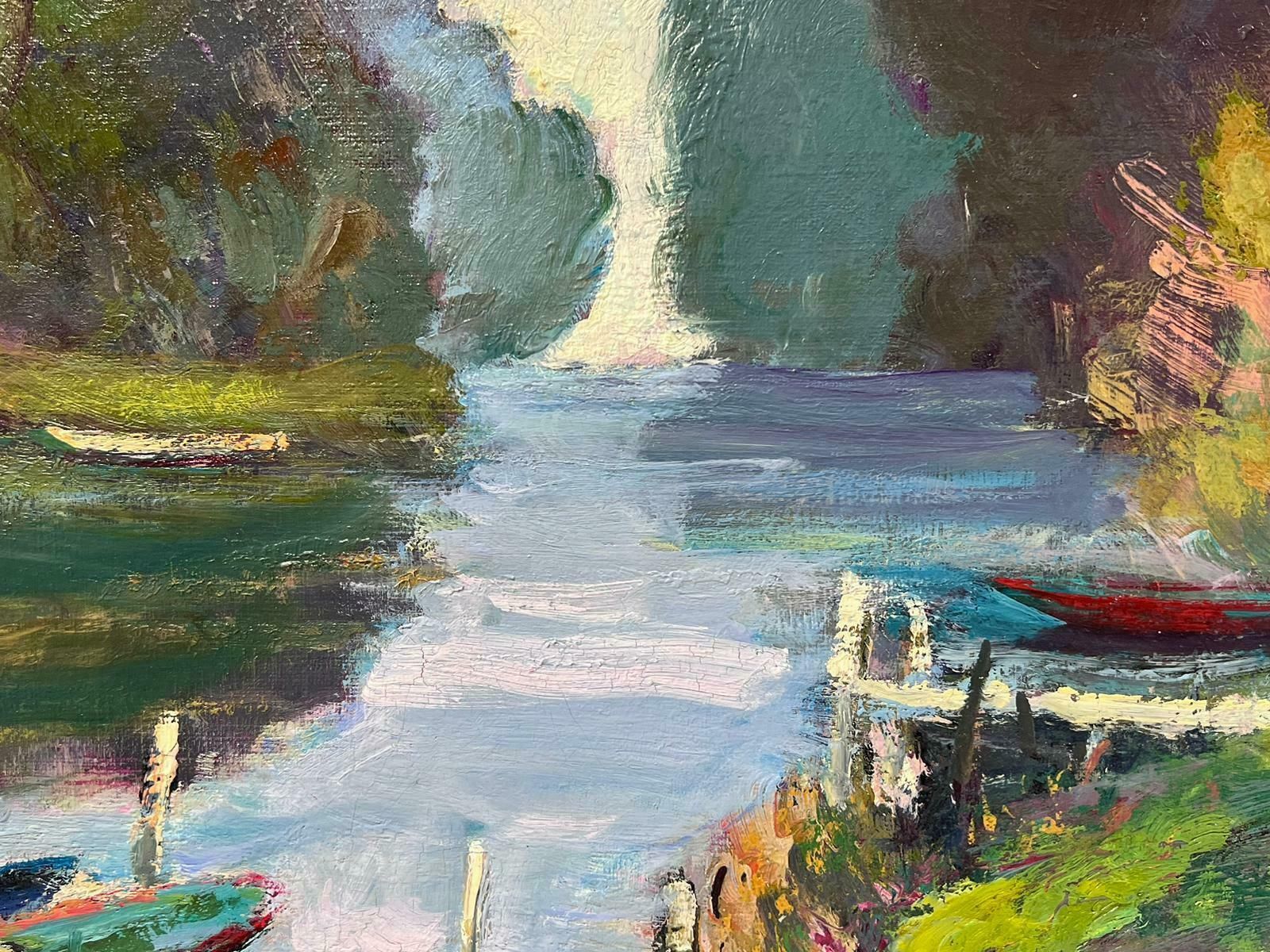 Guy Benardtranquil River Eure Normandy France Beautiful Impressionist Oil Painting Canvas photo 1226.0