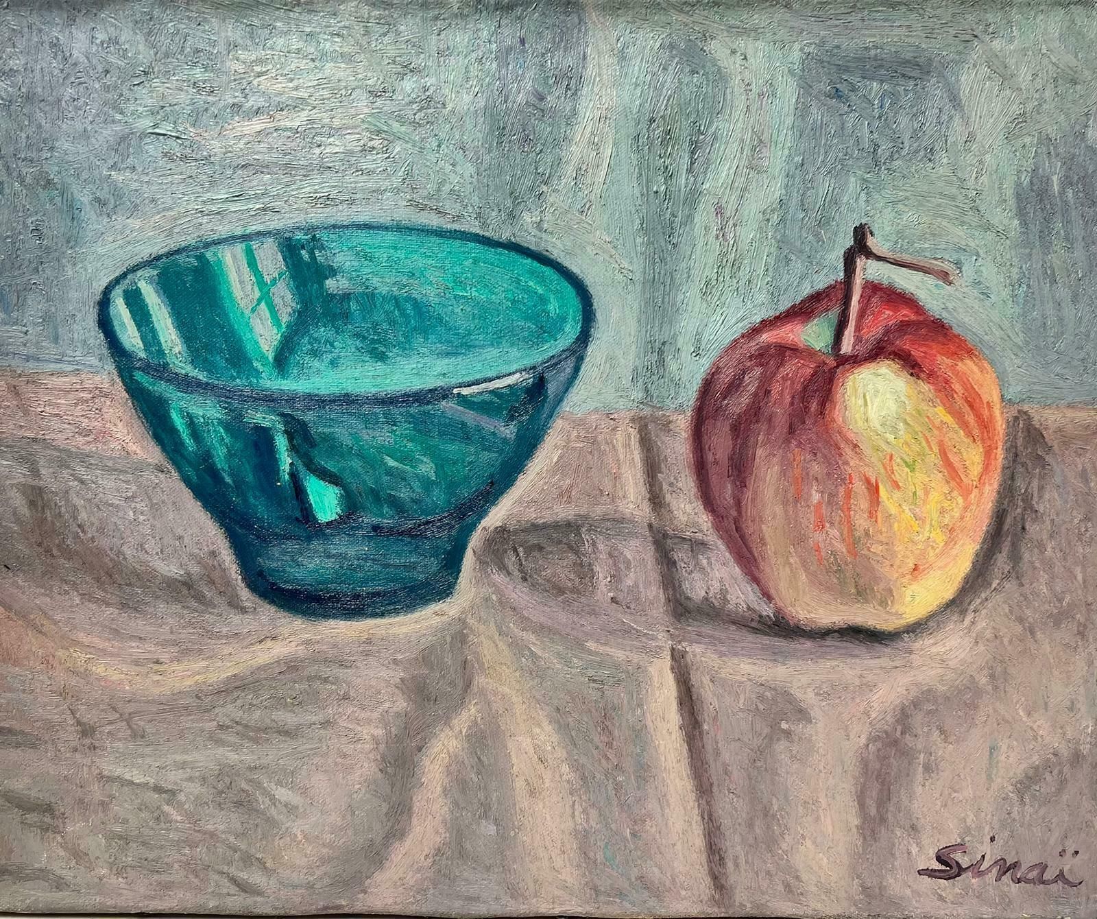 French Schoollate 20th Century French Post Impressionist Signed Oil Still Life Apple & Bowl
