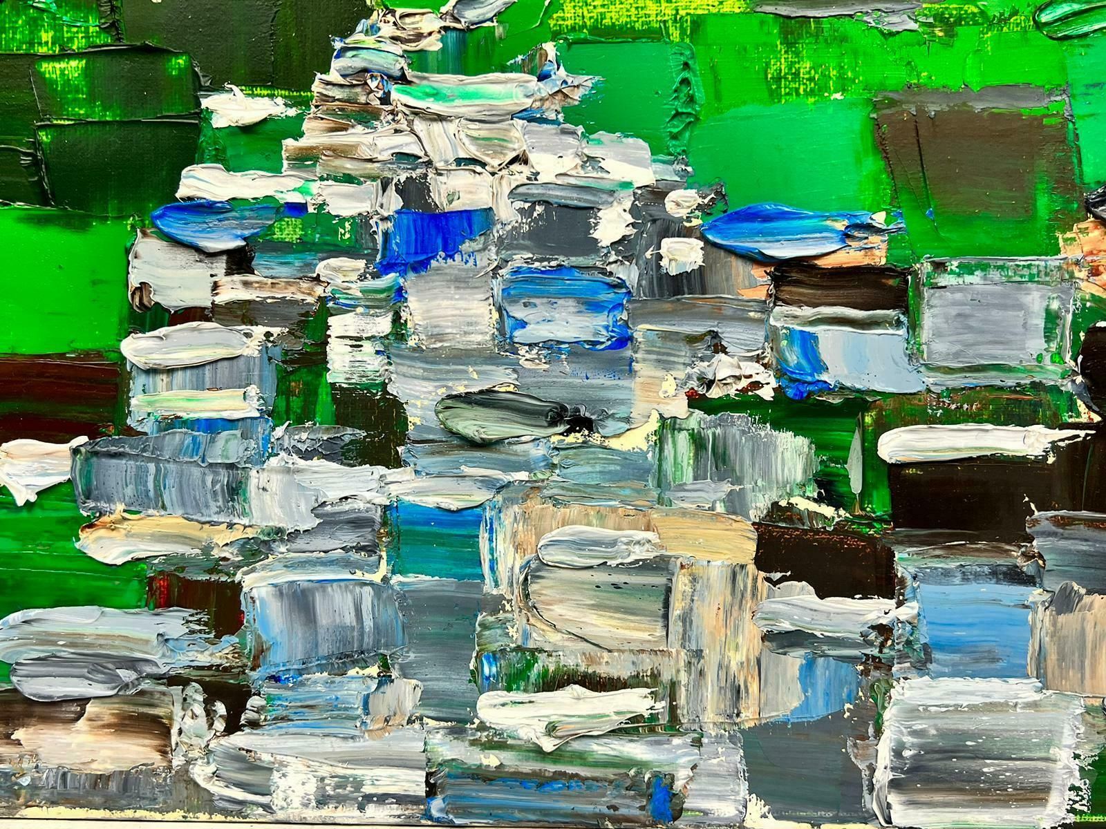 Robert Somertoncubist British Expressionist Abstract Original Oil Painting River Landscapec. 2022 photo for sale