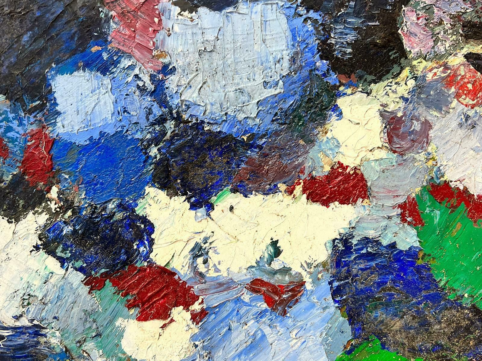 French School1960's French Expressionist Oil Painting Very Thick Impasto Oil Abstract photo Art