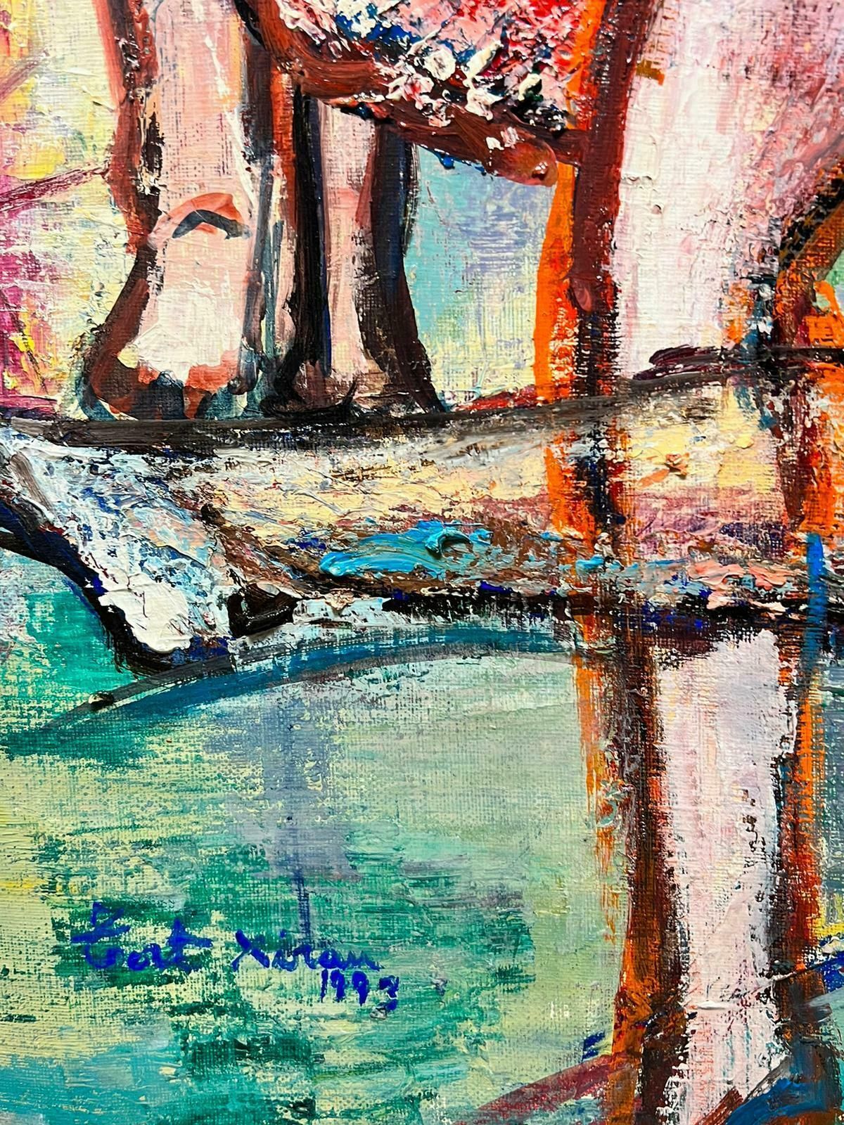 Maria Tort Xiraumale Ballerina Figures Dancing And Stretching Spanish Modernist Oil Painting photo vintage