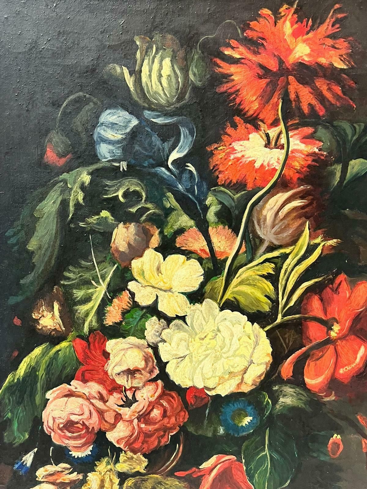 French Schoolclassical Still Life Ornate Flowers In Vase In The Traditional Old Master Style photo Art