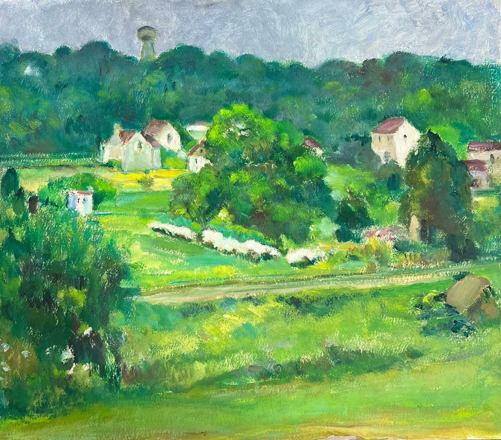 Louise Alixred Roof Village In Bright Green Field Landscape's French Landscape1930's