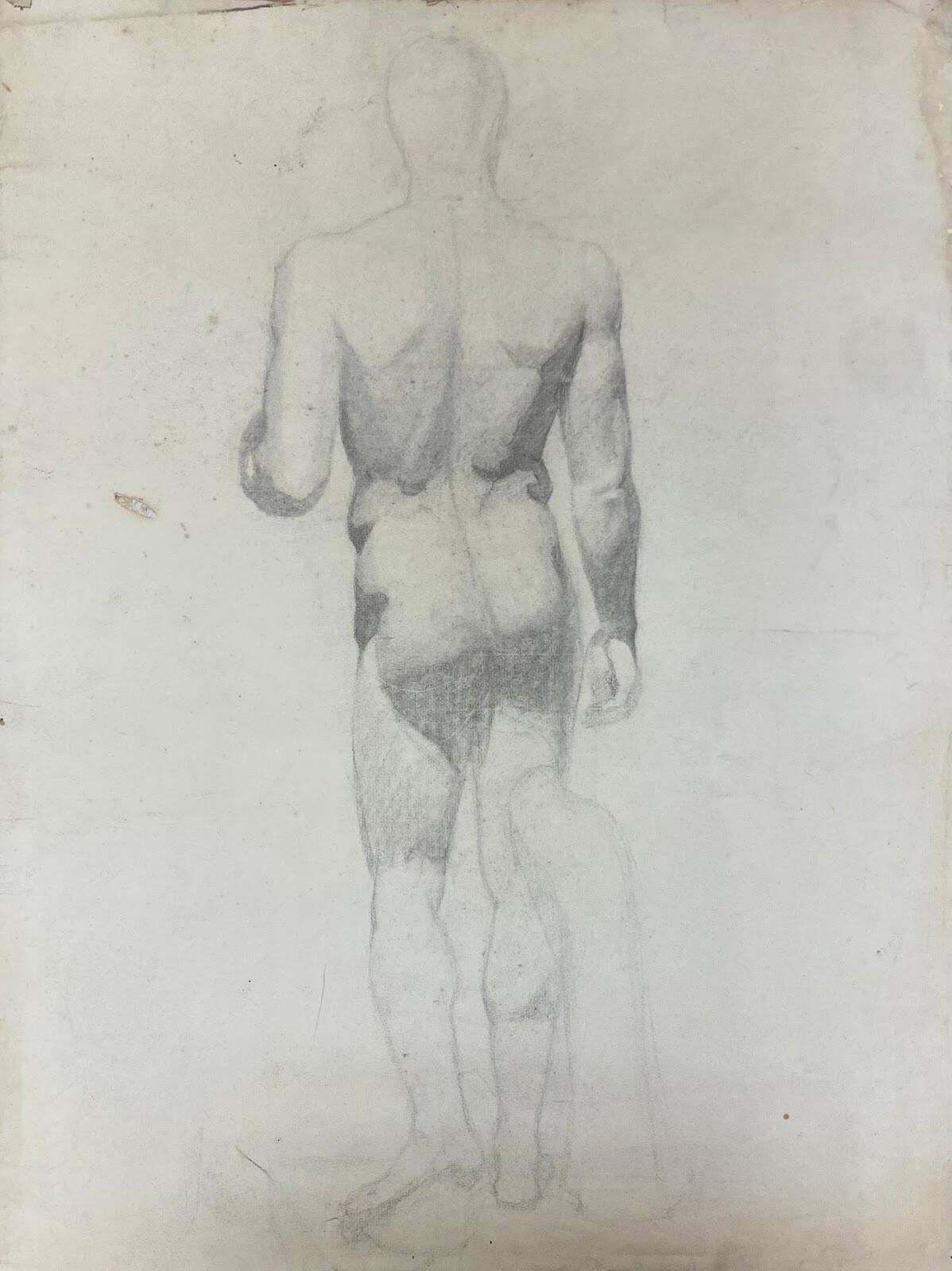 Jeanne Nachat1900s Life Drawing Of A Sculpture Depicting A Nude Male Stood In Contraposto1900s photo for sale