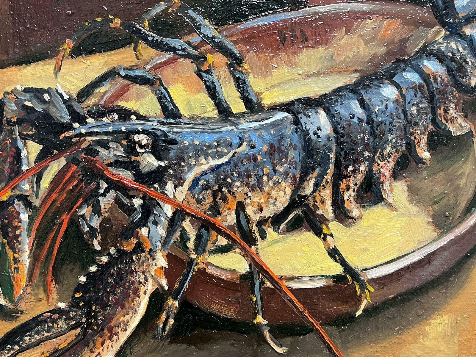 Georges Bordonovecontemporary French Impressionist Oil Still Life Of A Lobster photo vinterior