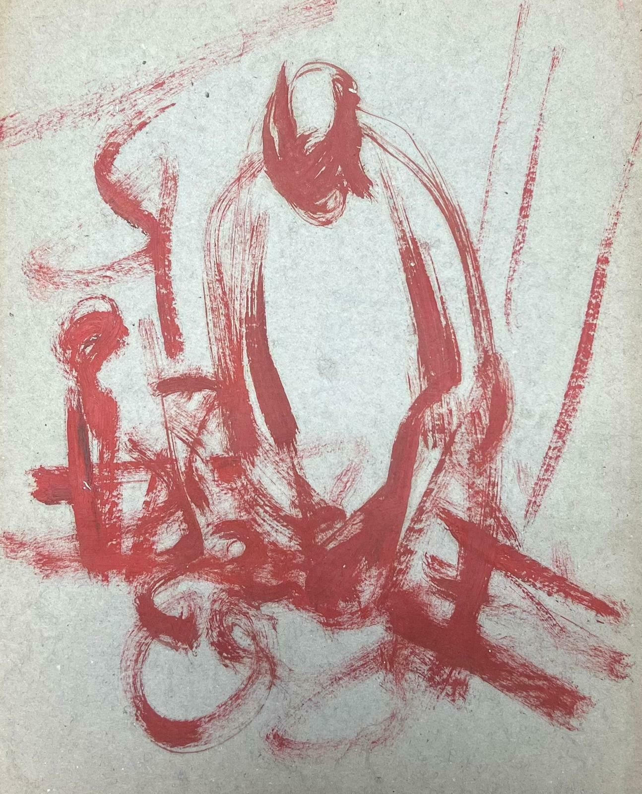 Elisabeth Hahn20th Century German Modernist Oil Painting Red Figure Sketch20th Century
