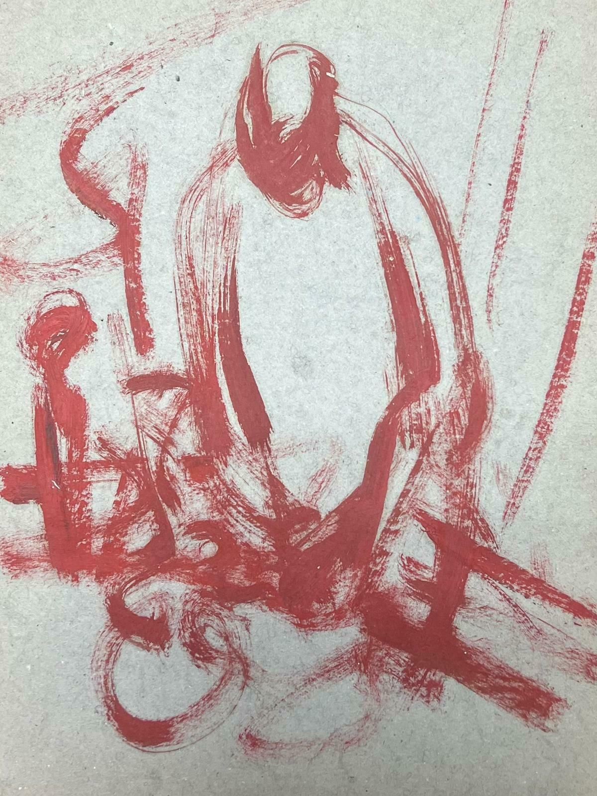 Elisabeth Hahn20th Century German Modernist Oil Painting Red Figure Sketch20th Century photo for sale