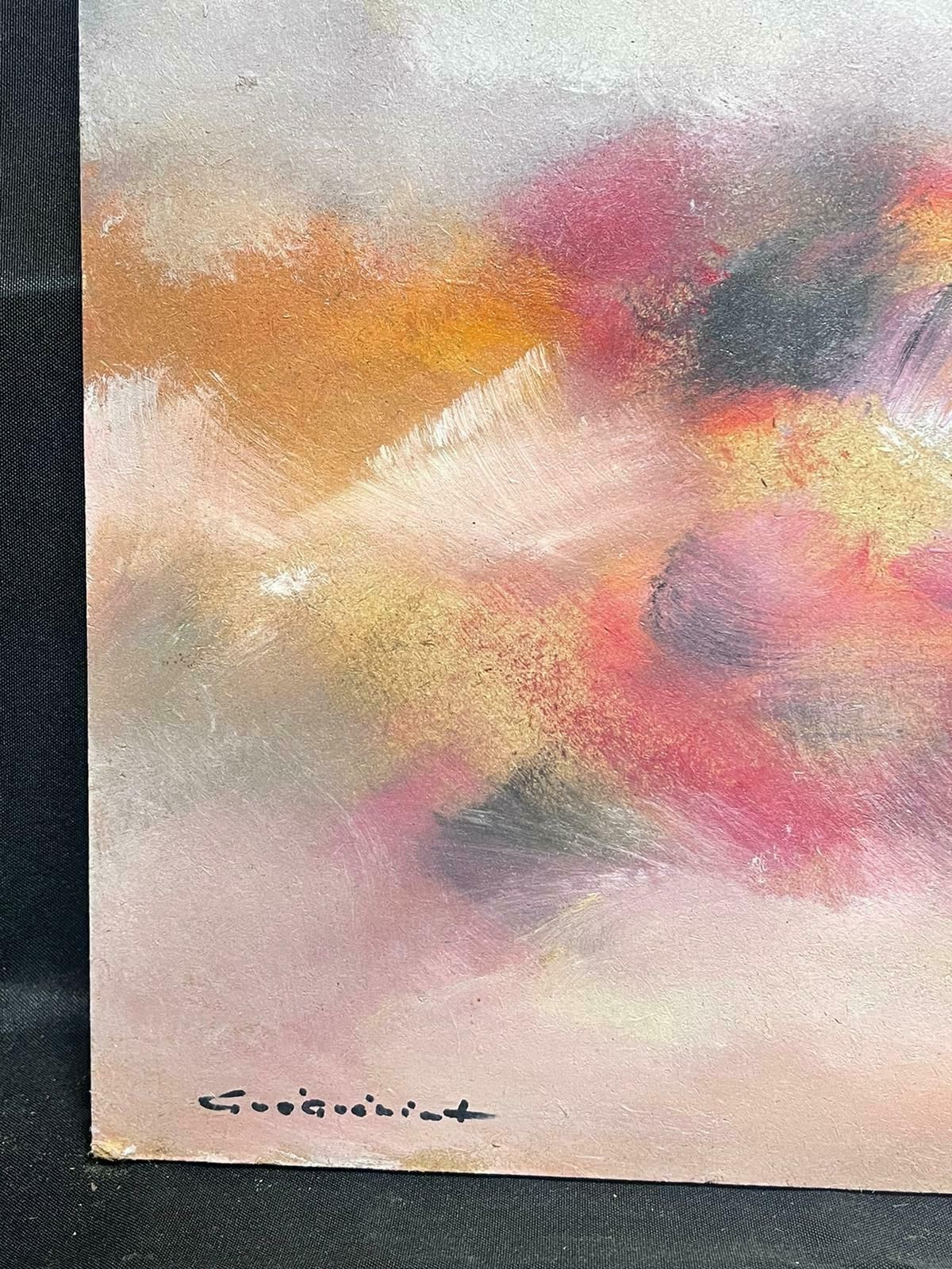Gerard Guegueniat20th Century French Abstract Expressionist Signed Oil Cloud Formations photo furniture