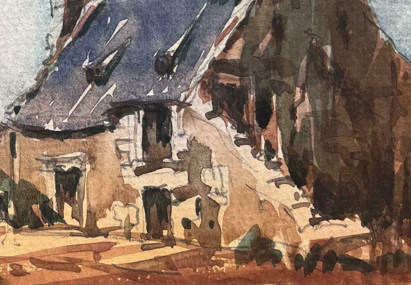 Maurice Mazeiliefrench Impressionist Watercolor Of Sunlit Rustic Farmhouse20th Century photo 153.0
