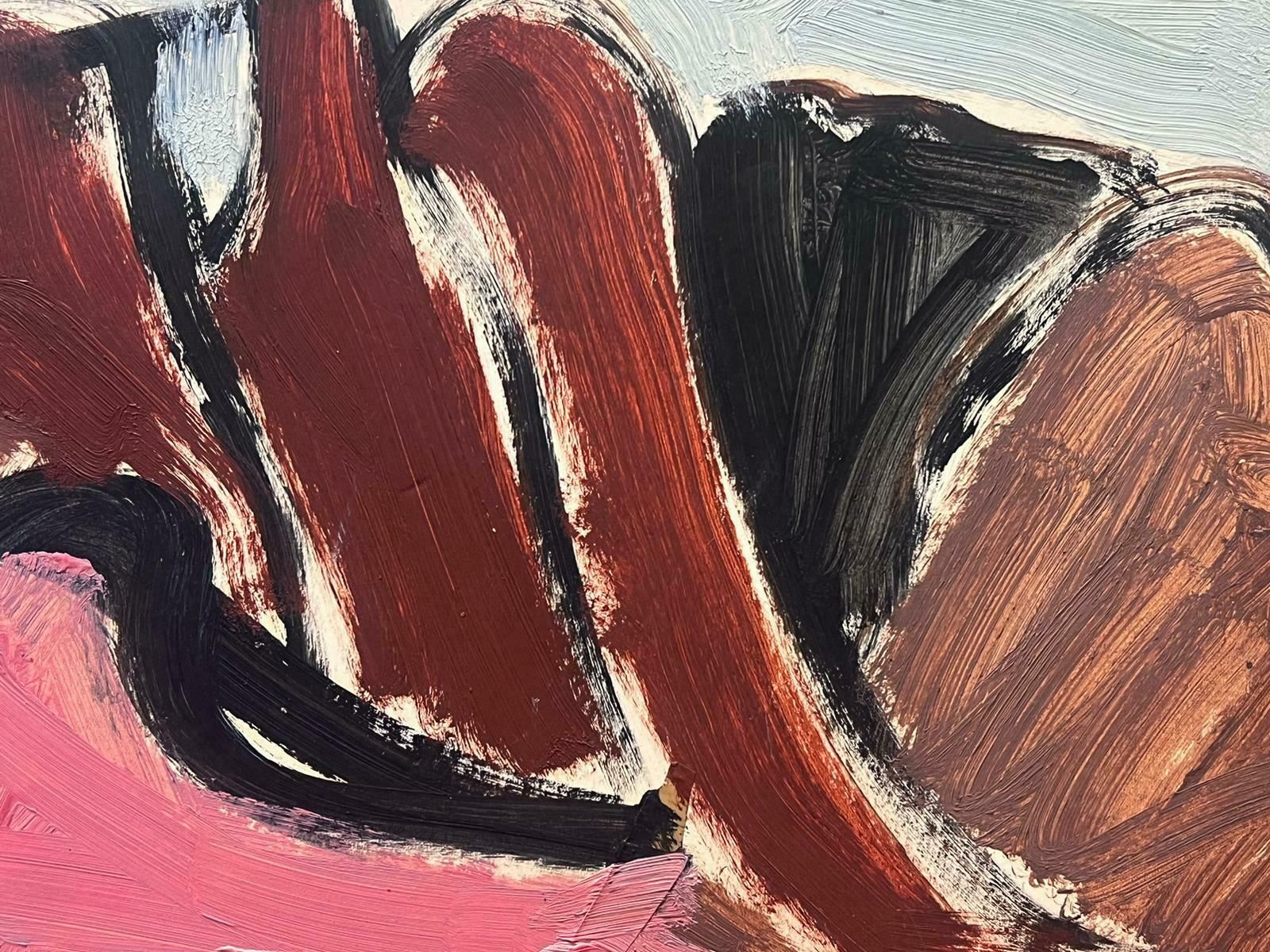 Elisabeth Hahn20th Century German Modernist Oil Painting Brown And Pink Hills20th Century photo Art