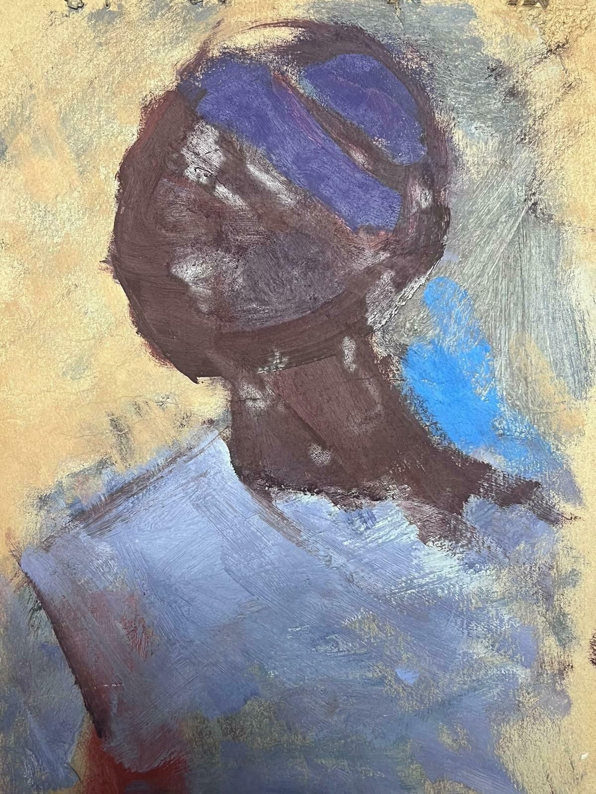 Elisabeth Hahn20th Century German Modernist Oil Painting African Model In Purple 20th Century photo furniture
