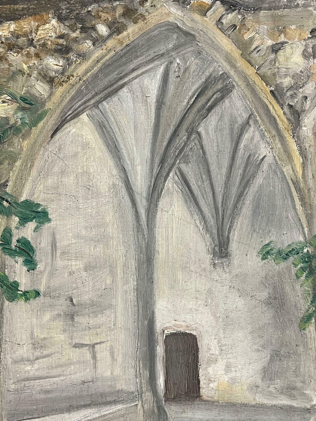 Simone Forge1930's French Impressionist Arched Cloister With Gothic Vaults And Garden 19th Century photo Art