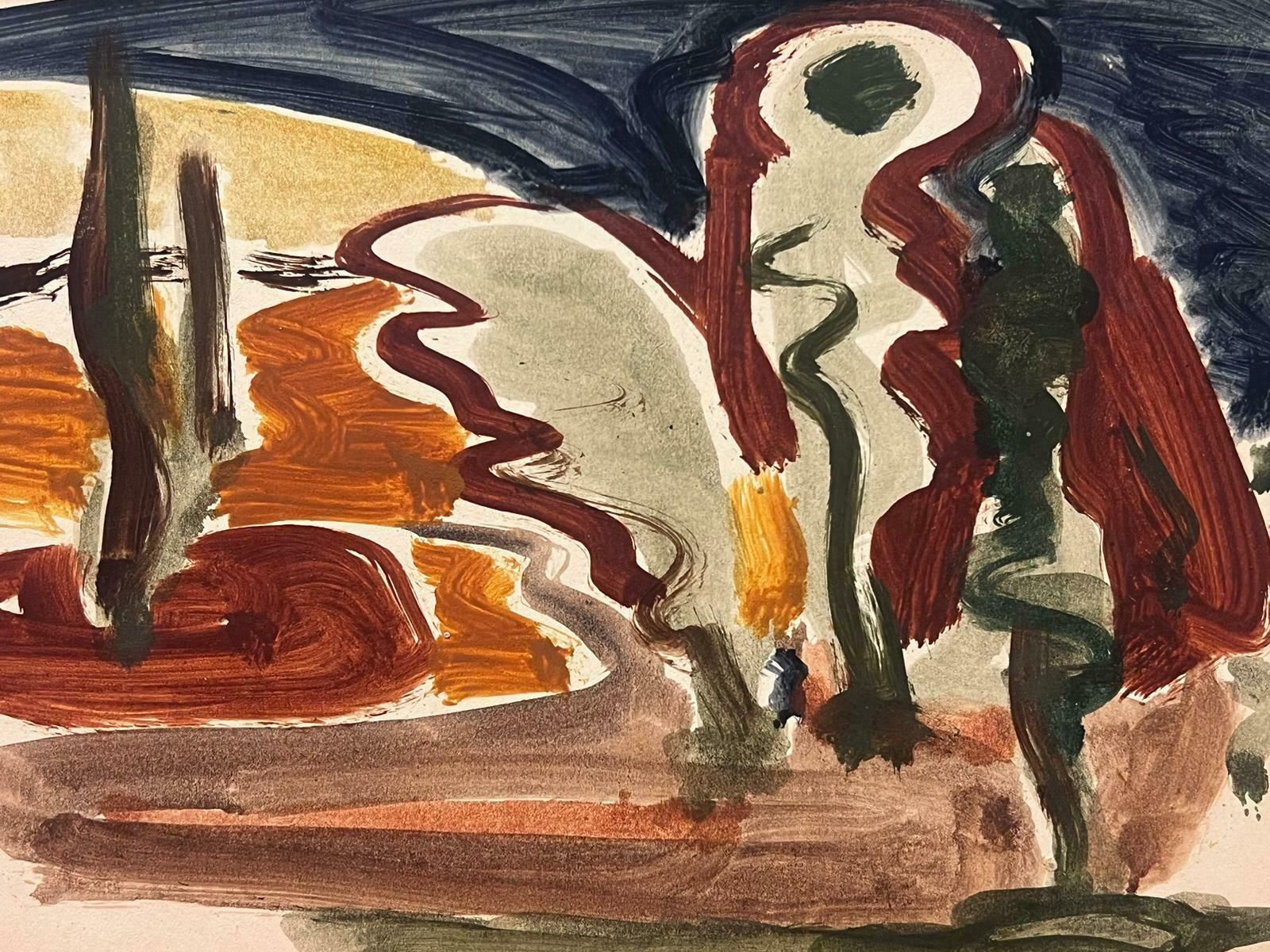 Elisabeth Hahn20th Century German Modernist Oil Painting Provence Landscape Abstract20th Century photo for sale