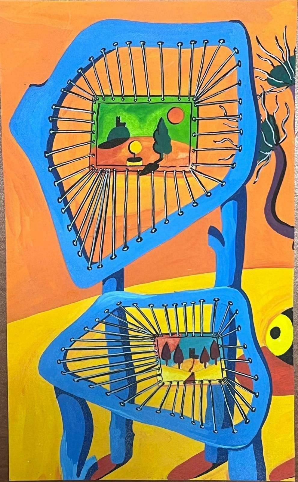 Sally Vaughancontemporary British Abstract Original Painting Fantasy Web Screen Landscape1990 photo for sale