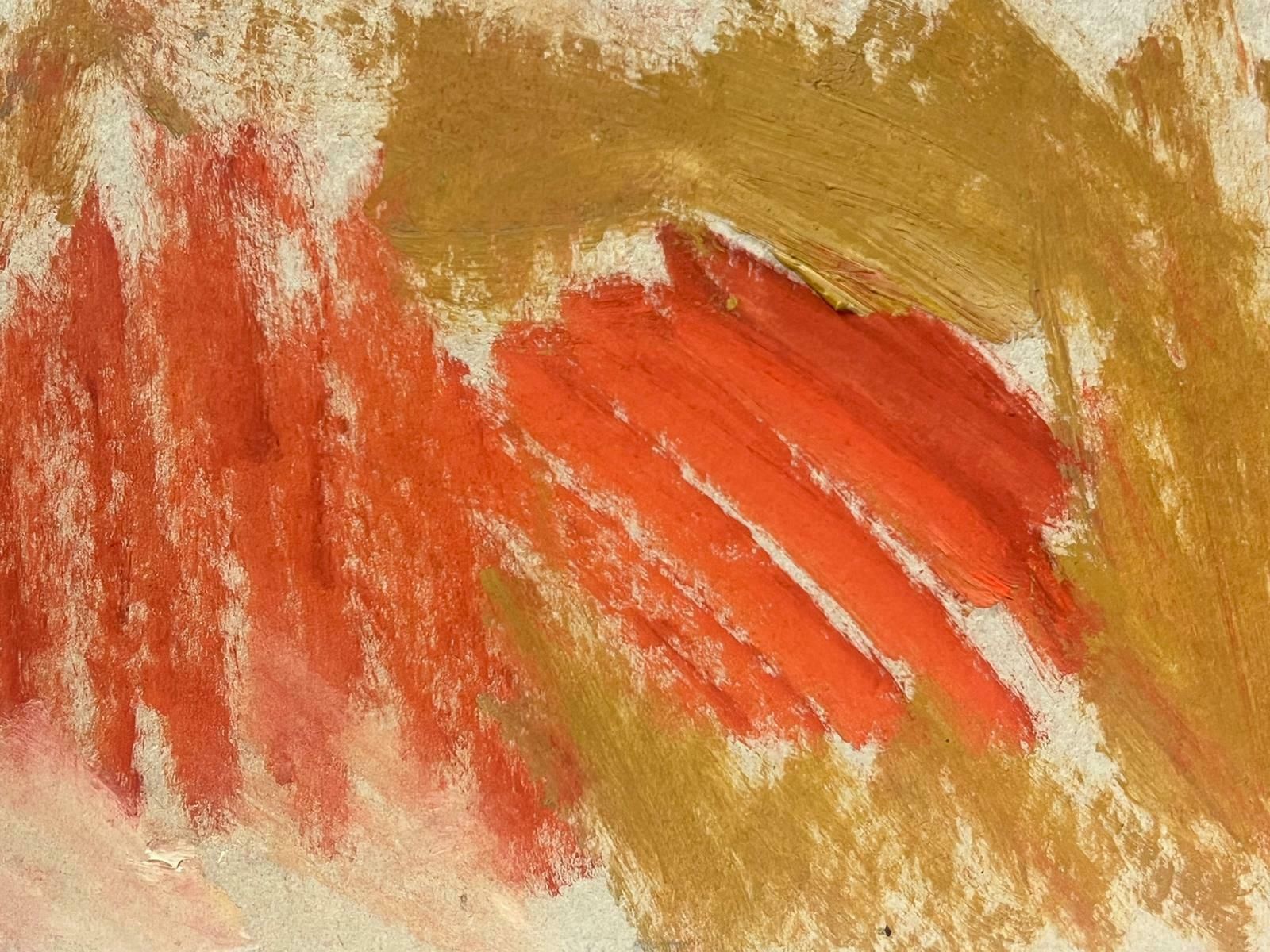 Elisabeth Hahn20th Century German Modernist Oil Painting Orange And Red Abstract20th Century photo furniture