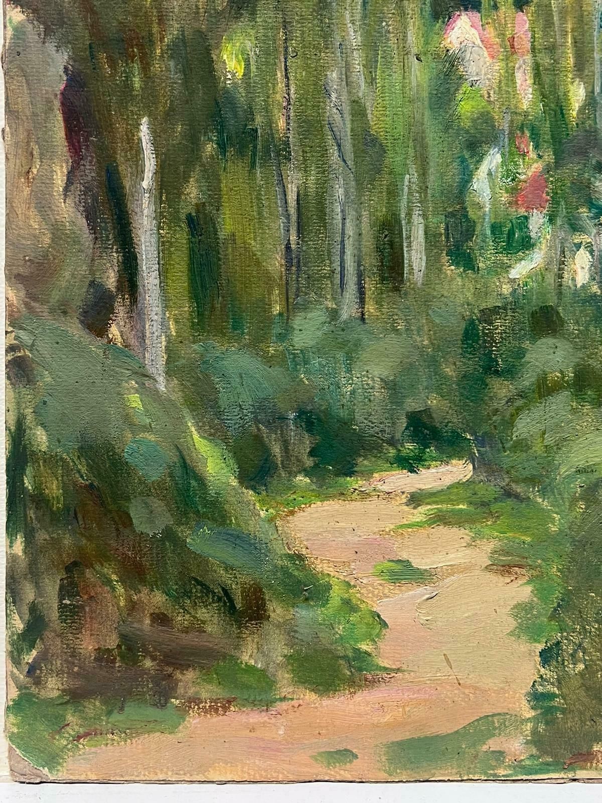Louise Alixfrench Impressionist Oil Painting Provence Tall Tree Pathway 1940's photo for sale