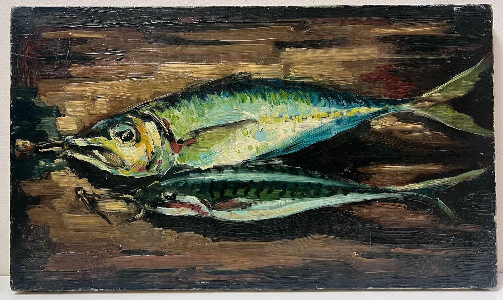 Georges Bordonovecontemporary French Impressionist Oil Still Life Fish On The Table photo furniture