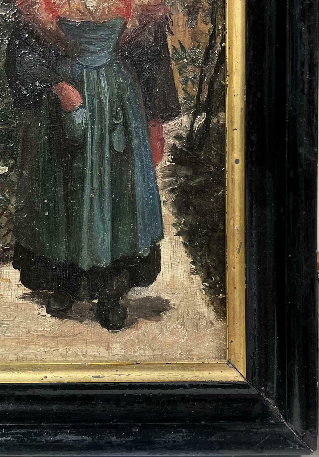 Dutch 19th Century Schoolantique Dutch Impressionist Oil Painting Portrait Of A Country Lady photo 817.0