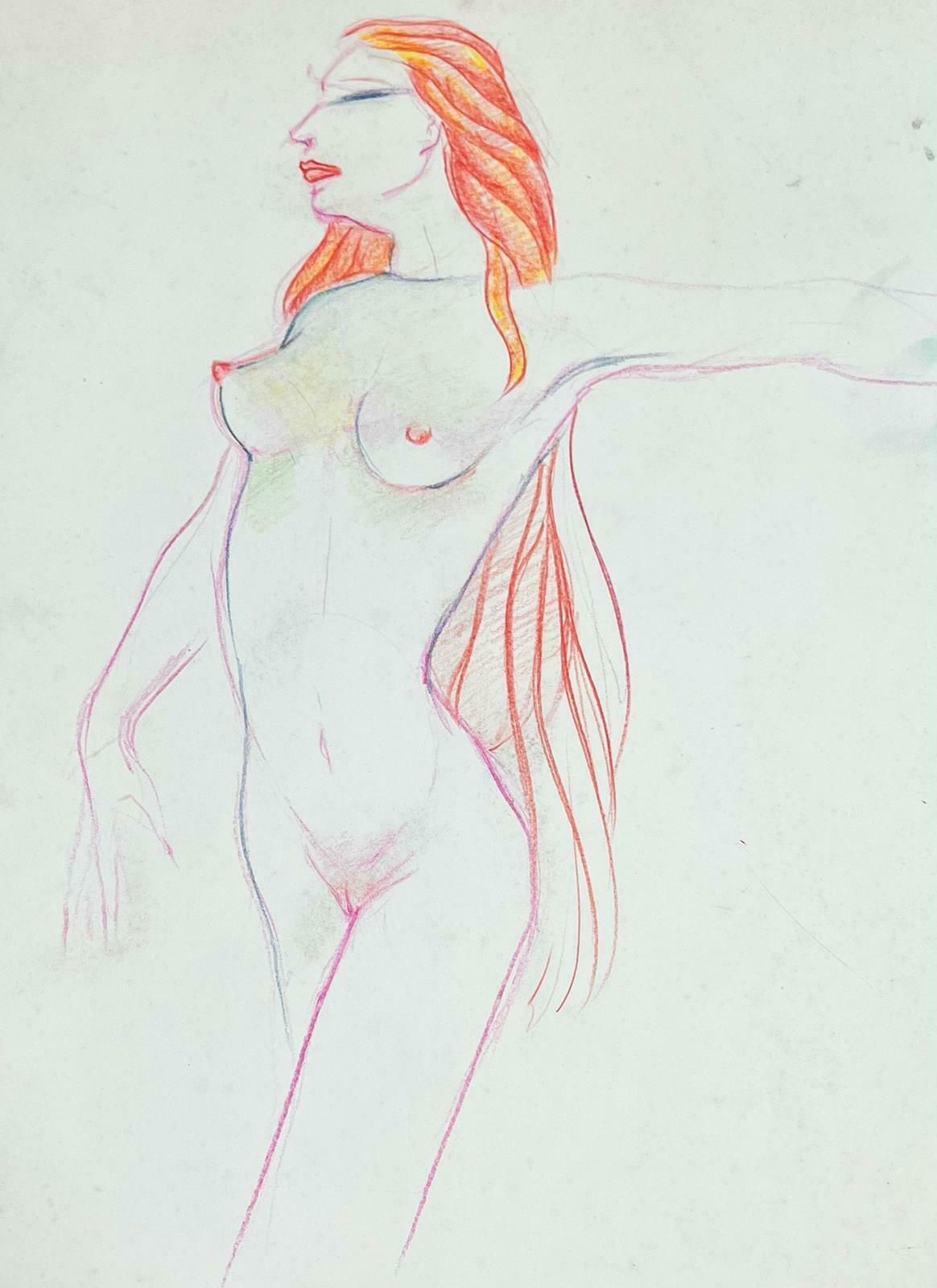 Jean Marcjean Marc (1949 2019) 20th Century French Modernist Painting   Nude Womanc. 1980's
