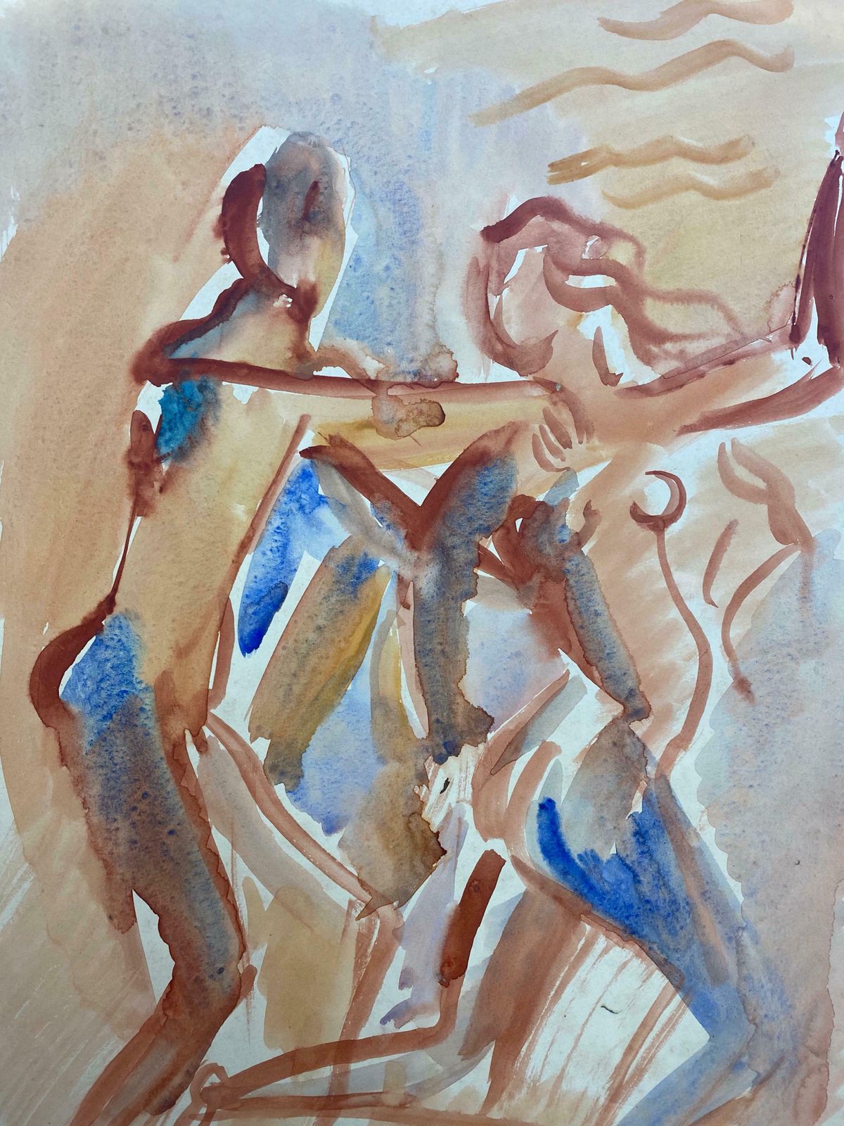 Roger Hersonfrench Cubist Abstract Painting   Picasso Influence   Signedcirca 1980's photo furniture