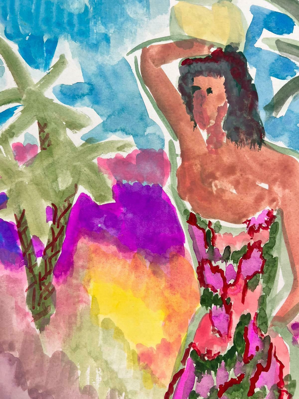 Jean Marcjean Marc (1949 2019) 20th Century French Modernist Painting Tropical Girlc. 1980's photo Art