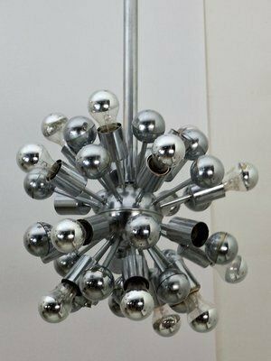 Sputnik Lamp In Chrome Plated Steel, 1970s photo vinterior