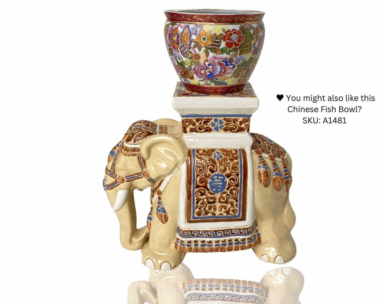 photo furniture Ceramic Elephant Statue | Plant Stand | 1pcs