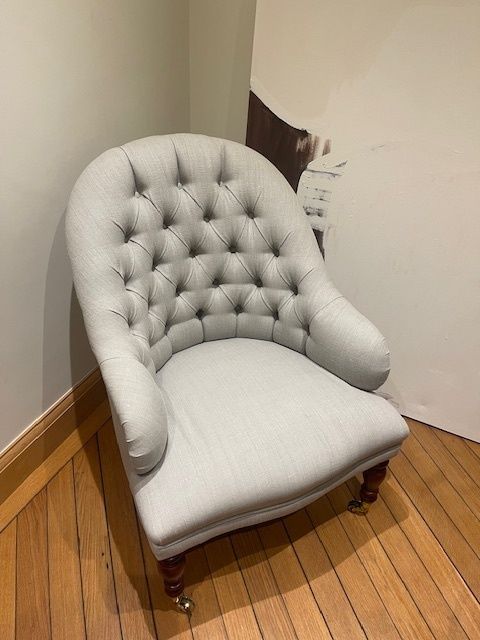 Grey Armchair With Linen Fabric photo 250.0