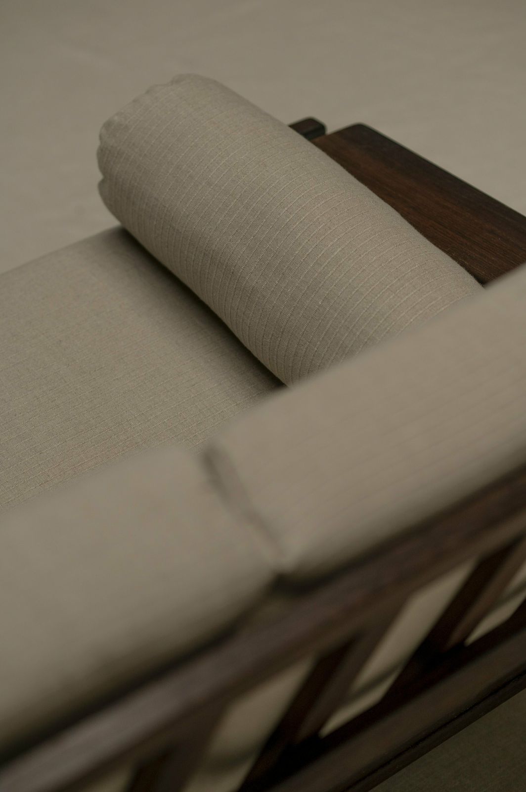 Furniture Mid Century Wengé Three Seat Sofa photo