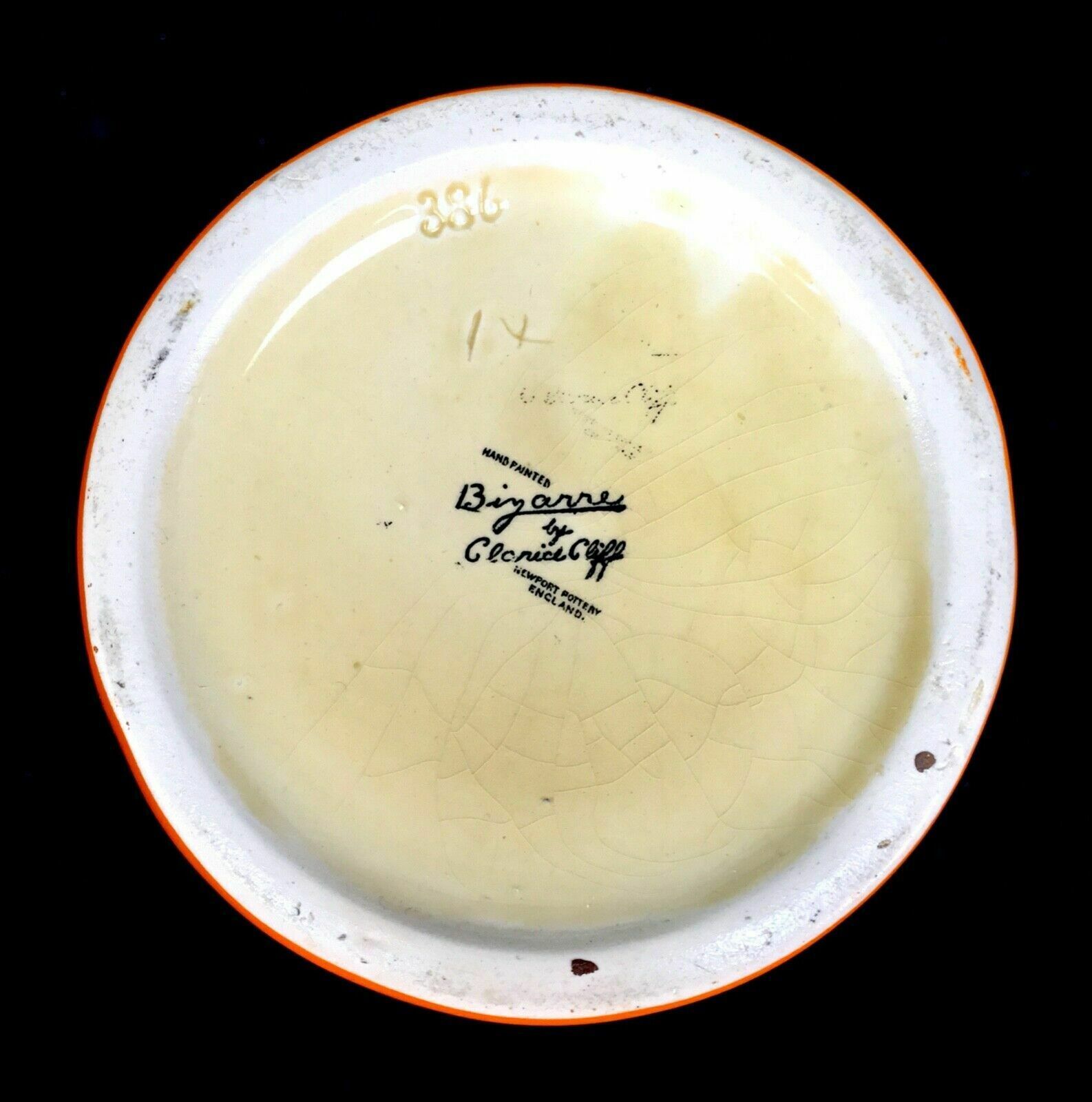 Antique Clarice Cliff Orange Trees & House 386 Large Vase Pottery Bizarre C.1931 photo vintage