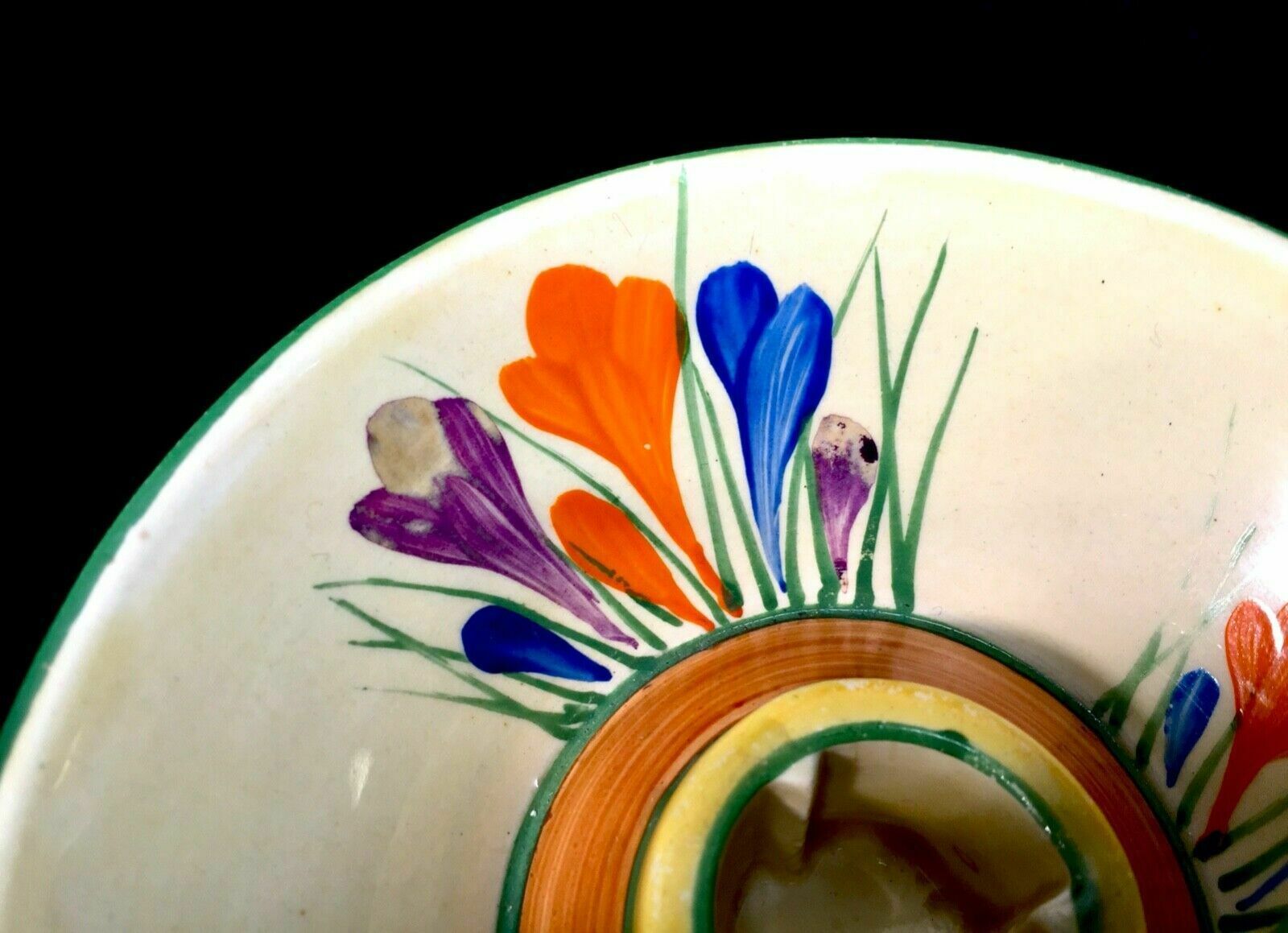 photo furniture Antique Clarice Cliff Autumn Crocus Shape 384 Candle Stick Pair Pottery Bizarre