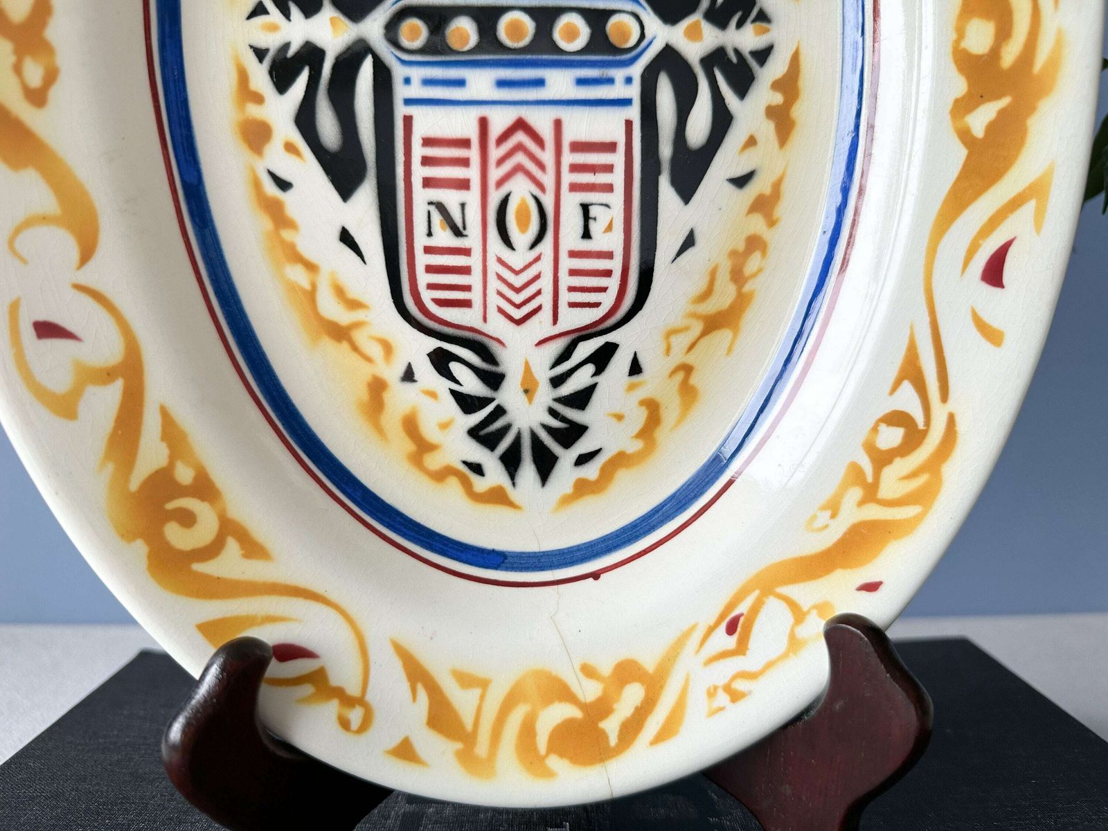 Antique Art Deco Bowl By Petrus Regout For Nof Calve Delft, Design By Richard Roland Holst, Amsterdam School photo 92.0