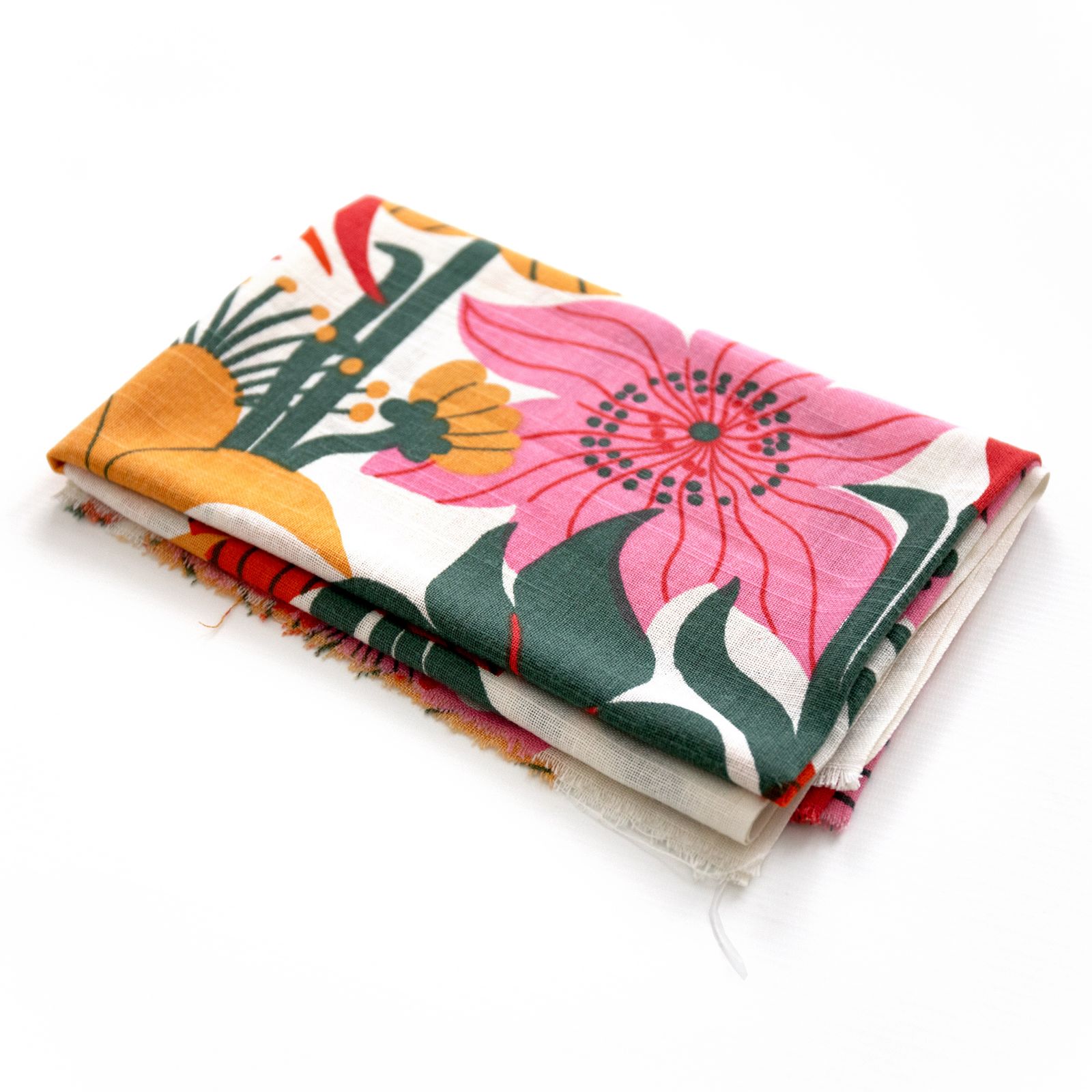 Swedish Art Print Textile With Exotic Floral Design In The Style Of Josef Frank, 1960s photo for sale