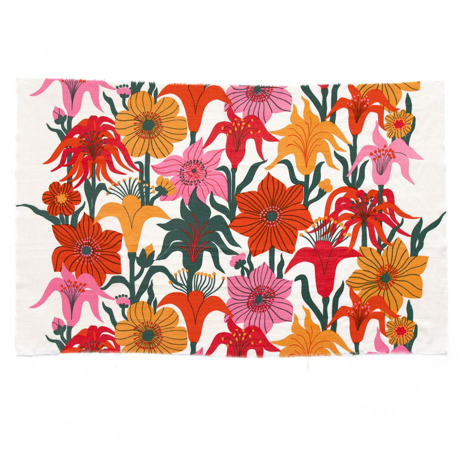 Swedish Art Print Textile With Exotic Floral Design In The Style Of Josef Frank, 1960s photo 115.0
