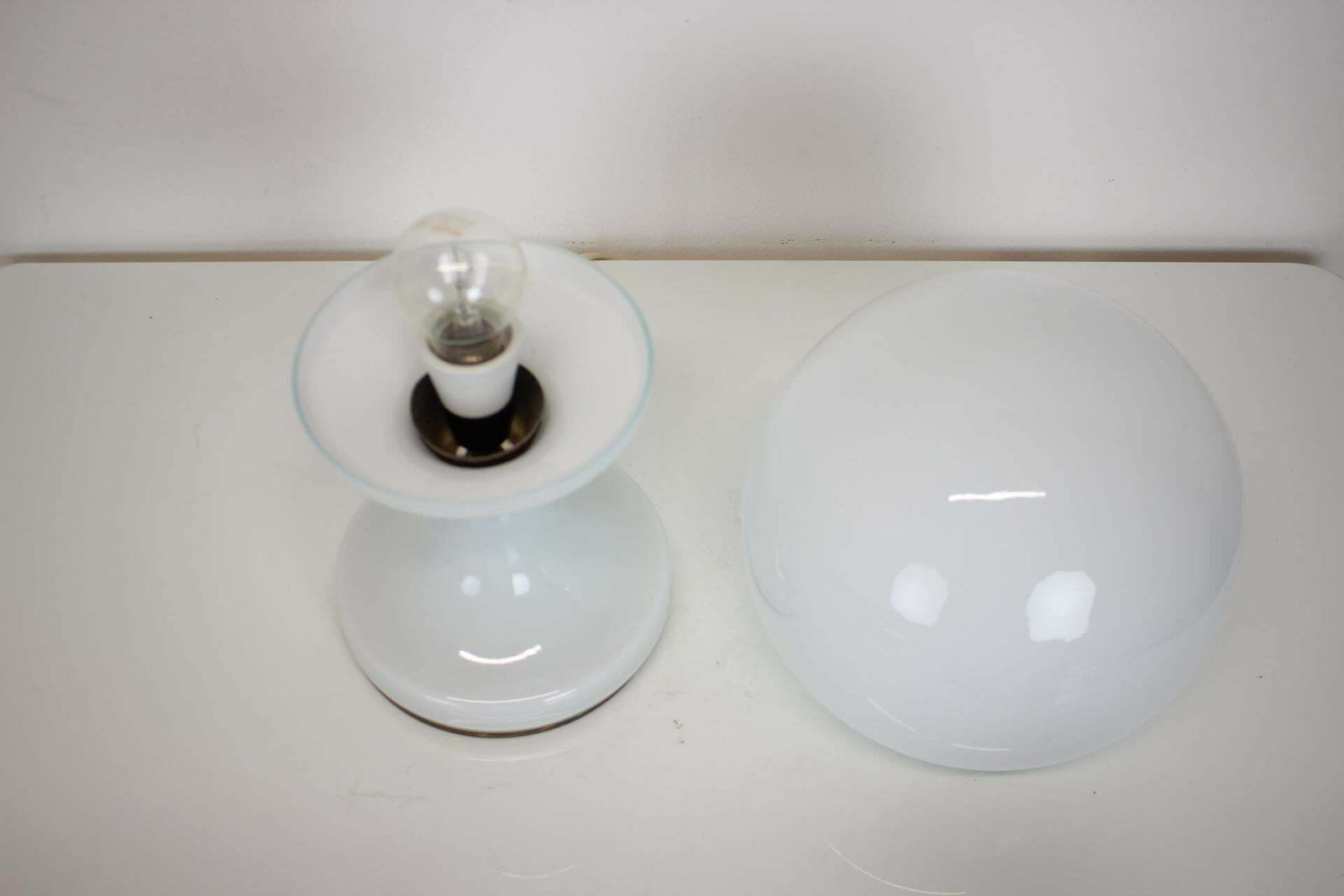 All Glass Table Lamp By Valasske Mezirici, 1960s, Czechoslovakia photo furniture