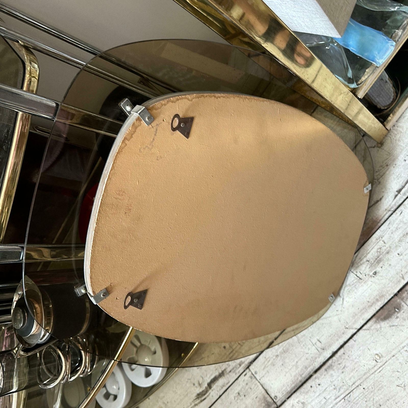 1970s Space Age Amber And Smoked Glass Wall Mirror By Veca photo 1805.0