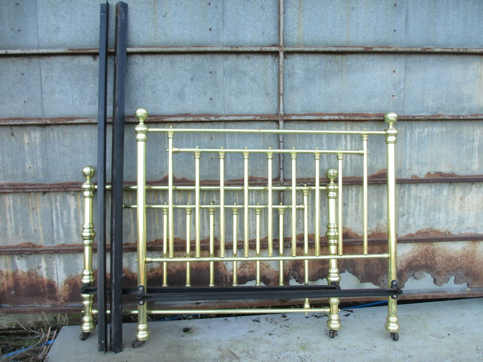 Victorian Brass Double Bedstead photo vintage