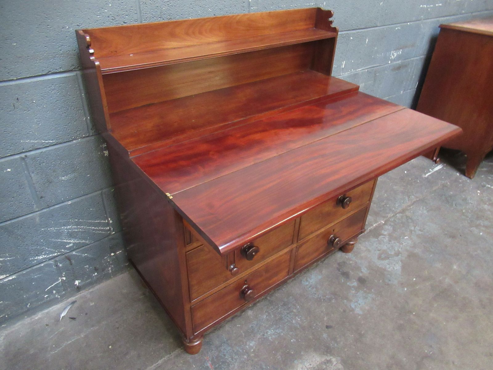 Unusual  Victorian  Mahogany  Folding Chest Of Drawers
