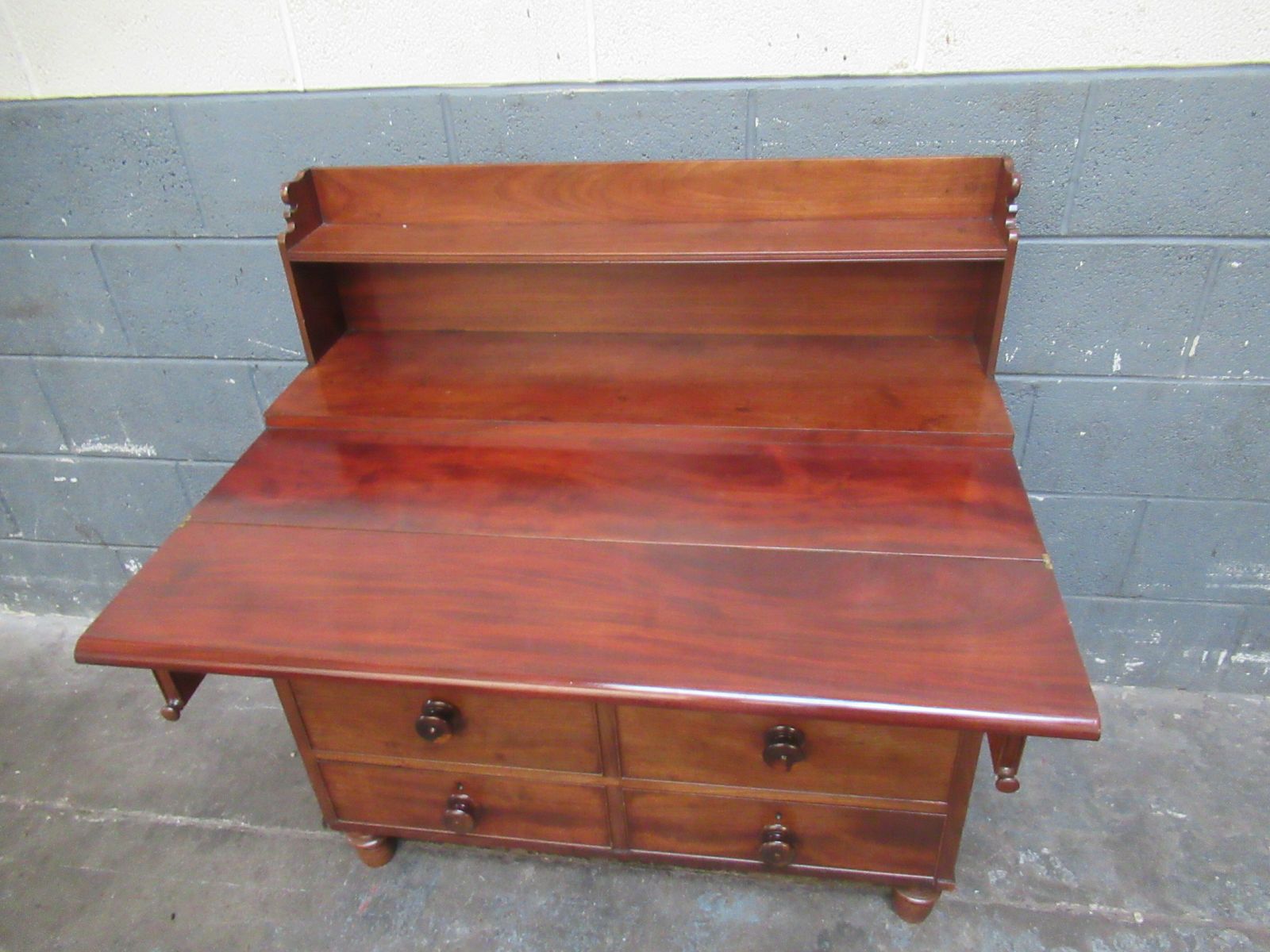 Unusual  Victorian  Mahogany  Folding Chest Of Drawers photo vintage